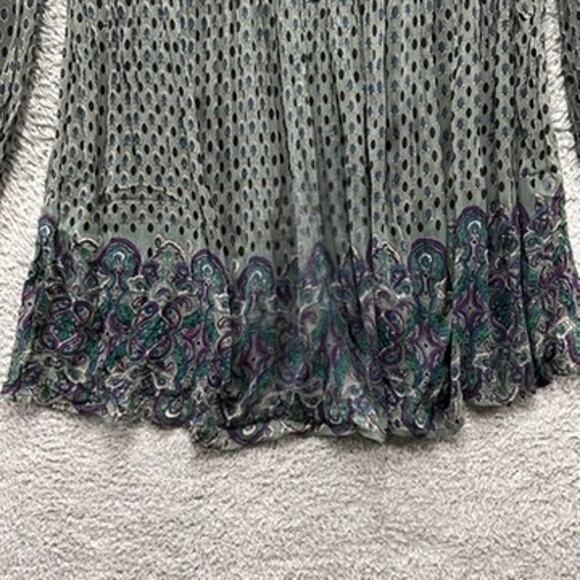 CCDK Copenhagen Size 38 (US 8) Sheer Tunic Top Multicolor Button Collar Boho - Picture 11 of 13